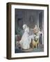 Kissing the Parakeet (Gouache on Paper)-Jean Baptiste Mallet-Framed Giclee Print