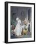 Kissing the Parakeet (Gouache on Paper)-Jean Baptiste Mallet-Framed Giclee Print