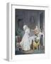 Kissing the Parakeet (Gouache on Paper)-Jean Baptiste Mallet-Framed Giclee Print