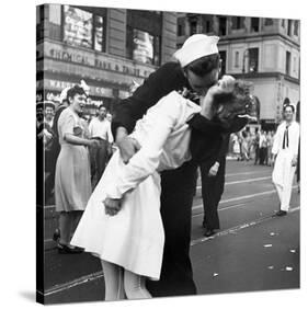 Kissing the War Goodbye in Times Square, 1945, II-Victor Jorgensen-Stretched Canvas