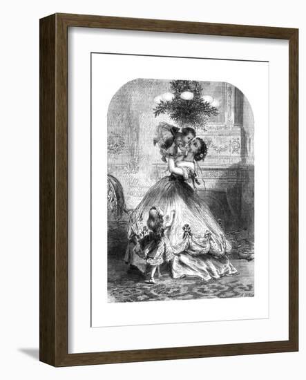 Kissing under the Mistletoe, 1865-A. Hunt-Framed Giclee Print