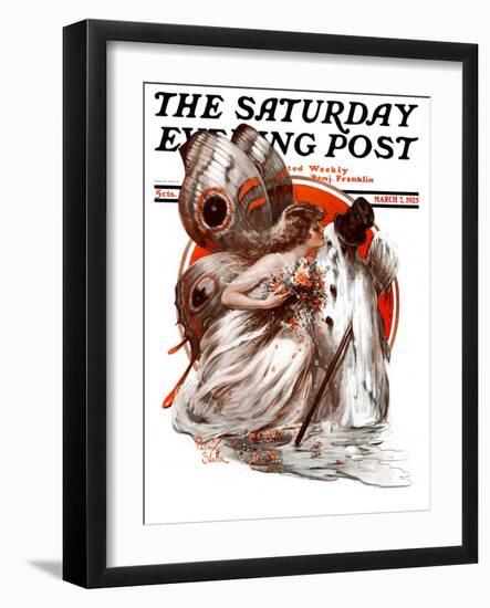 "Kissing Winter Goodby," Saturday Evening Post Cover, March 7, 1925-Paul Stahr-Framed Giclee Print