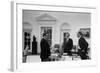 Kissinger, Rockefeller and Ford Discuss Evacuation of Saigon, in April 1975-null-Framed Photo