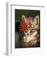 Kit Fox in Coral-Carolyn Schmitz-Framed Art Print