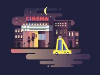 Cinema Building Night-Kit8 net-Framed Art Print