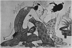 Lovers in an Upstairs Room, from Uta Makura ('Poem of the Pillow'), a Colour Woodblock Print-Kitagawa Utamaro-Art Print
