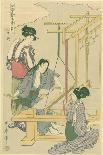 Children Making a Snow Shishi and Rolling a Snowball, from 'The Silver World'-Kitagawa Utamaro-Giclee Print