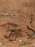 View of the Golden Turtle Hill at Enoshima and Shichiri Beach from Kamakura Mountains, 1783-90-Kitao Shigemasa-Giclee Print