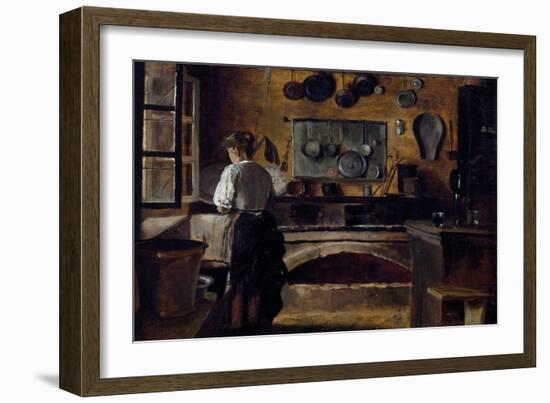 Kitchen at Castagnea (Painter's Birthplace), 1894-Giuseppe Bozzalla-Framed Giclee Print