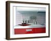 Kitchen Counter with Red Front-null-Framed Photographic Print