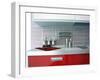 Kitchen Counter with Red Front-null-Framed Photographic Print