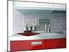 Kitchen Counter with Red Front-null-Mounted Photographic Print