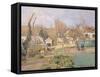 Kitchen Garden at the The L'Hermitage, Pontoise, 1874-Camille Pissarro-Framed Stretched Canvas