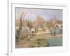 Kitchen Garden at the The L'Hermitage, Pontoise, 1874-Camille Pissarro-Framed Giclee Print