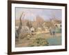 Kitchen Garden at the The L'Hermitage, Pontoise, 1874-Camille Pissarro-Framed Giclee Print