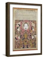 Kitchen God with Lunar Calendar, 1895-Qing Dynasty Chinese School-Framed Giclee Print