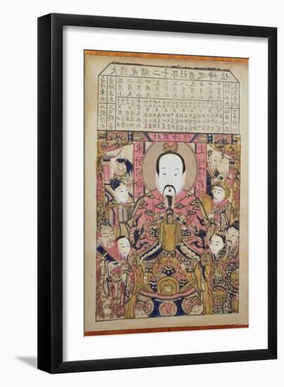 Kitchen God with Lunar Calendar, 1895-Qing Dynasty Chinese School-Framed Giclee Print