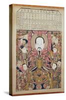 Kitchen God with Lunar Calendar, 1895-Qing Dynasty Chinese School-Stretched Canvas