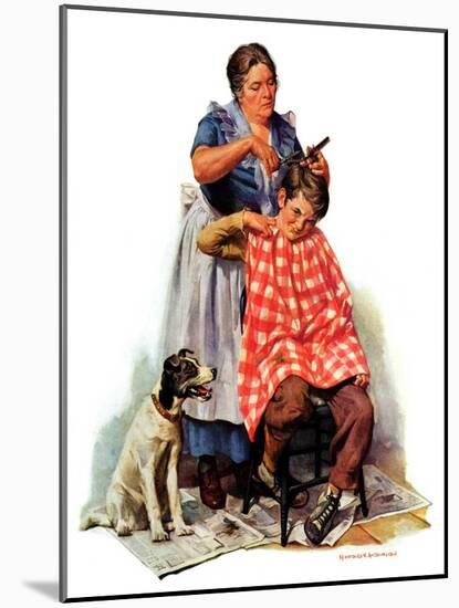 "Kitchen Haircut,"November 11, 1933-Harold Anderson-Mounted Giclee Print