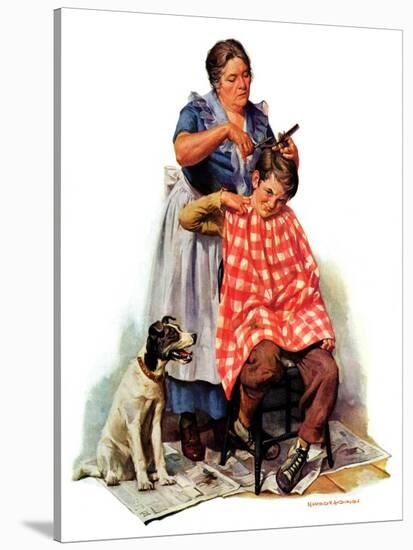 "Kitchen Haircut,"November 11, 1933-Harold Anderson-Stretched Canvas