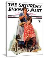 "Kitchen Haircut," Saturday Evening Post Cover, November 11, 1933-Harold Anderson-Stretched Canvas