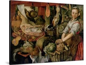Kitchen Interior, 1566-Joachim Beuckelaer-Stretched Canvas