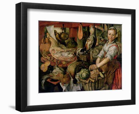 Kitchen Interior, 1566-Joachim Beuckelaer-Framed Premium Giclee Print