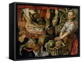 Kitchen Interior, 1566-Joachim Beuckelaer-Framed Stretched Canvas