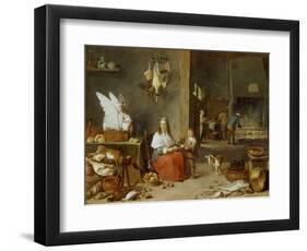 Kitchen Interior, 1644-David Teniers the Younger-Framed Giclee Print