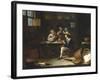 Kitchen Interior with Peasants Smoking and Drinking around a Table, 1655-Gillis van Tilborgh-Framed Giclee Print