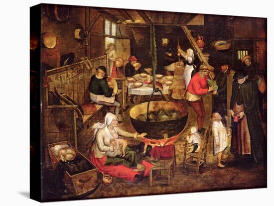 Kitchen Interior-Pieter Bruegel the Elder-Stretched Canvas
