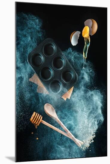 Kitchen mess: honey muffins-Dina Belenko-Mounted Photographic Print