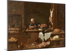 Kitchen of a Dutch Mansion-David the Younger Teniers-Mounted Giclee Print