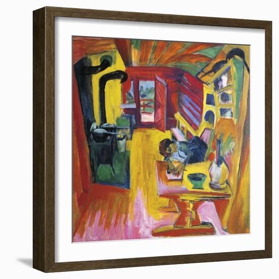 Kitchen of Mountain Cabin-Ernst Ludwig Kirchner-Framed Giclee Print