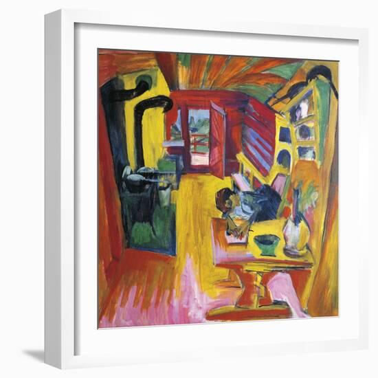 Kitchen of Mountain Cabin-Ernst Ludwig Kirchner-Framed Giclee Print