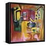 Kitchen of Mountain Cabin-Ernst Ludwig Kirchner-Framed Stretched Canvas