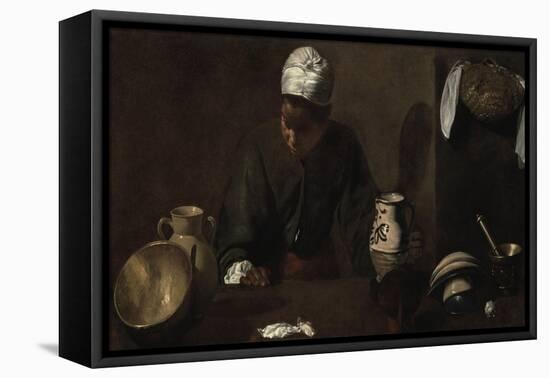 Kitchen Scene, 1618-20-Diego Rodriguez de Silva y Velazquez-Framed Stretched Canvas