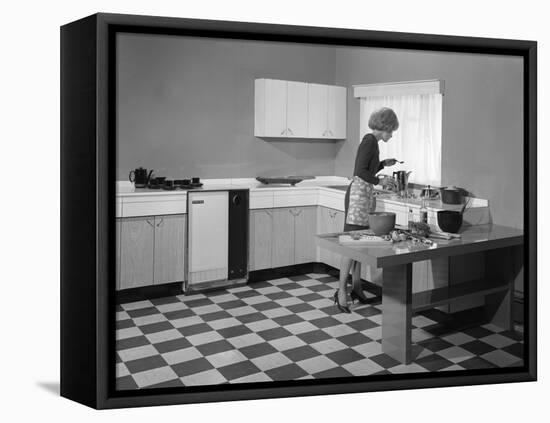 Kitchen Scene, Warwick, Warwickshire, 1966-Michael Walters-Framed Stretched Canvas