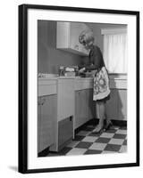 Kitchen Scene, Warwick, Warwickshire, 1966-Michael Walters-Framed Photographic Print