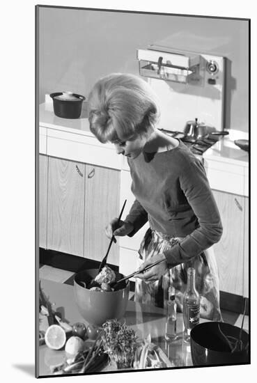 Kitchen Scene, Warwick, Warwickshire, 1966-Michael Walters-Mounted Photographic Print