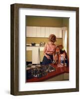 Kitchen Scene, Warwick, Warwickshire, 1966-Michael Walters-Framed Photographic Print