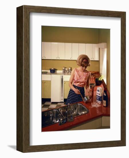 Kitchen Scene, Warwick, Warwickshire, 1966-Michael Walters-Framed Photographic Print