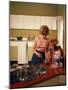 Kitchen Scene, Warwick, Warwickshire, 1966-Michael Walters-Mounted Photographic Print