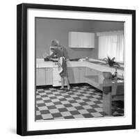 Kitchen Scene, Warwick, Warwickshire, 1966-Michael Walters-Framed Photographic Print