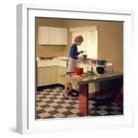 Kitchen Scene, Warwick, Warwickshire, 1966-Michael Walters-Framed Photographic Print