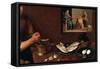 Kitchen Scene with Christ in the House of Martha and Mary-Diego Velazquez-Framed Stretched Canvas