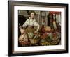 Kitchen Scene, with Jesus in the House of Martha and Mary-Joachim Bueckelaer-Framed Art Print