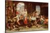 Kitchen Scene with the Parable of the Feast-Joachim Wtewael Or Utewael-Stretched Canvas