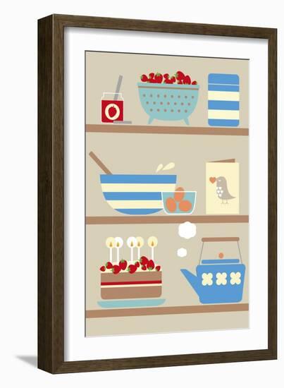 Kitchen Shelves-Dicky Bird-Framed Giclee Print