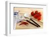 Kitchen Table with Salad Servers, Tomatoes, Chilli-Fact-Framed Photographic Print